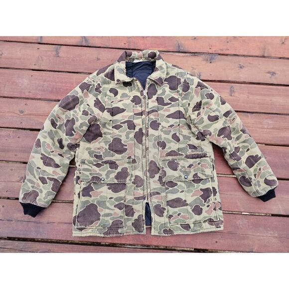 Vintage Black Sheep Jacket Mens Large Frog Camo Hunting USA 90s 80s Distressed - Picture 1 of 10